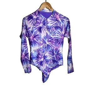 Jolyn Paloma Women's XL Tie-Dye Long Sleeve Surf One Piece Swimsuit